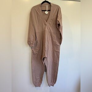 Free People Mauve V-Neck Jumpsuit